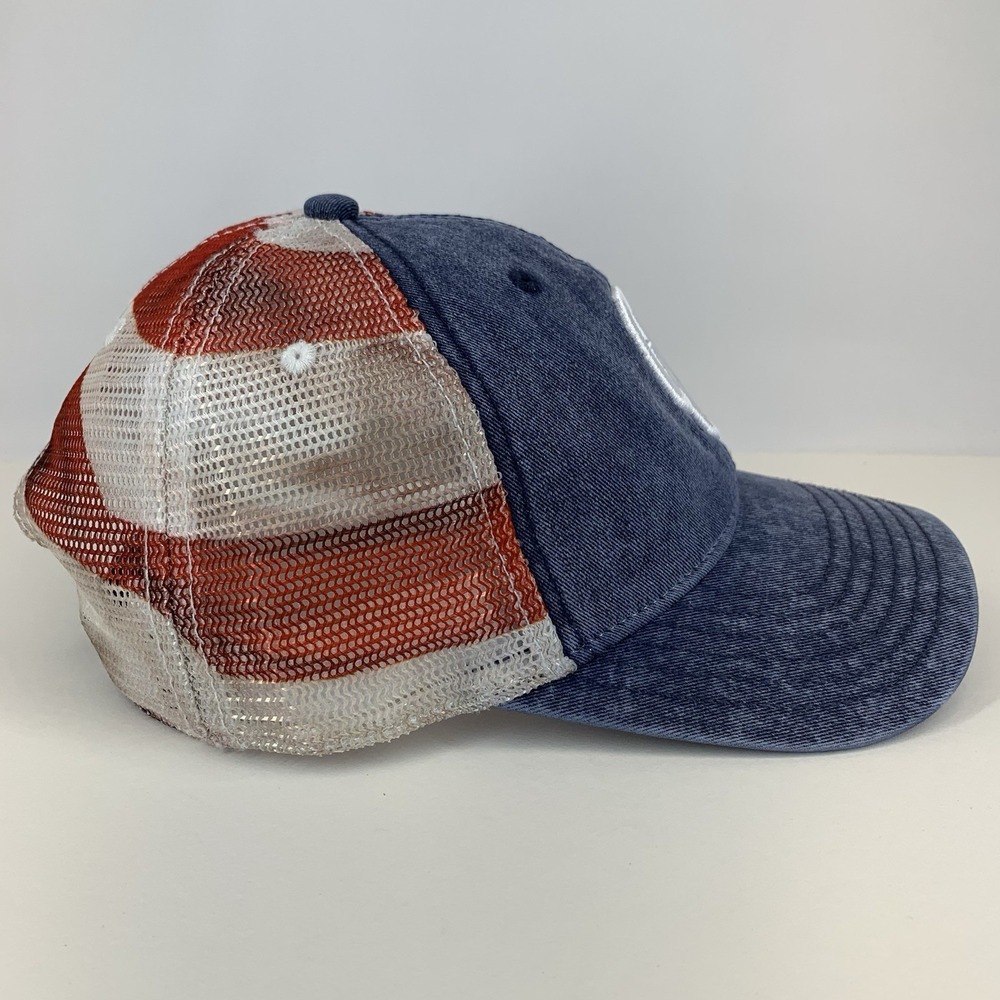 Oklahoma Sooners OU Hat Denim Flag Mesh Snapback Baseball Cap TOW STAIN - Picture 7 of 16